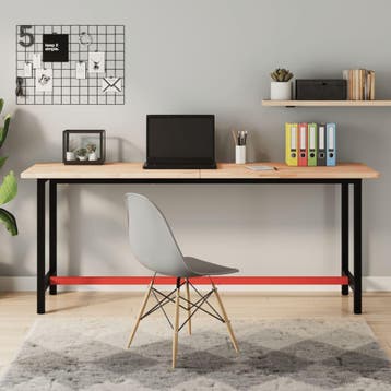 vidaXL Werkbank 180x55x81,5 cm massief beukenhout en metaal, Verzenden, Nieuw