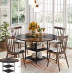 Ronde Eettafel 120 cm – Rustiek Wit en Bruin voor 4–6 Pers, Huis en Inrichting, Tafels | Eettafels, Verzenden, Nieuw