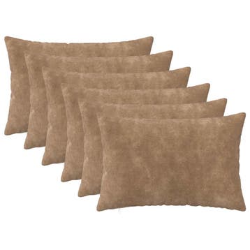 vidaXL Kussen met kussen HEERLEN 6 st Taupe Microfiber, Huis en Inrichting, Verzenden, Nieuw