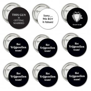 Vrijgezellenfeest set met sjerp, buttons en zonnebrillen 17-, Verzenden, Nieuw, Zwart, Accessoires