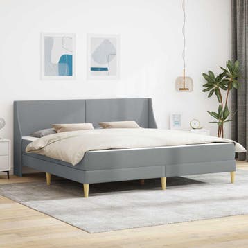 vidaXL Bedframe met matras met hoofdeinde Polyester, Verzenden, Nieuw, Stof