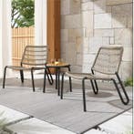 3-Delige Bistroset –Staal, Touw en Houten Tafel Binnen/Buite, Huis en Inrichting, Stoelen, Verzenden, Nieuw