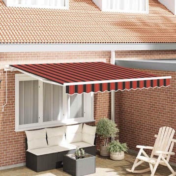 vidaXL Inklapbaar Zonnescherm Oranje en Bruin 350 x 250 cm, Verzenden, Nieuw
