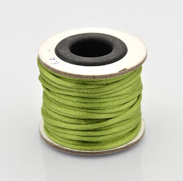 1 x rol 10 meter Nylon satijnkoord macramé 2 mm – yellow., Ophalen of Verzenden, Nieuw, Draad