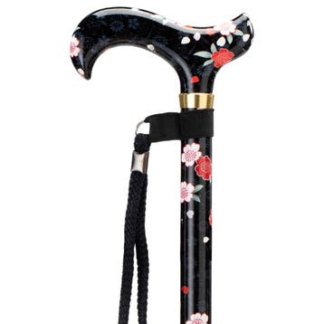 MultiMotion Premium wandelstok - volledige zwarte bloemen pr, Diversen, Ophalen of Verzenden, Nieuw