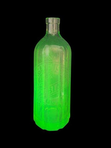 Fles - uranium glas - J. Bianco Ugine, Antiek en Kunst