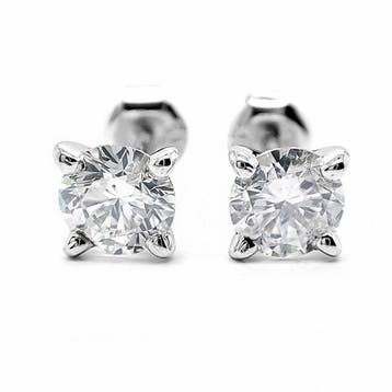 Oorbellen - 14 karaat Witgoud - 1.50ct. tw. Diamant, Nieuw