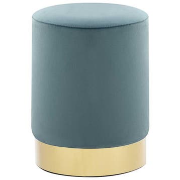 vidaXL Kruk fluweel 28 x 36 cm lichtblauw en goudkleurig, Verzenden, Nieuw, Blauw