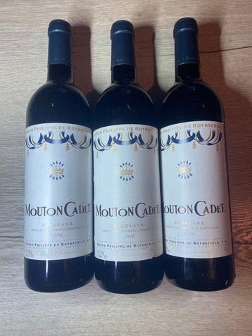 1998 Mouton Cadet - Bordeaux - 3 Flessen (0.75 liter), Nieuw