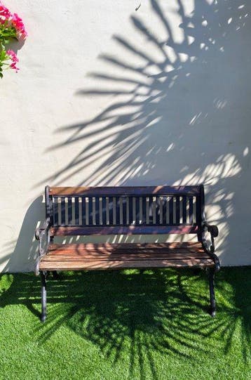 Tuinbank - Grote zware tuinbank - Gietijzer, hard hout -