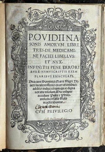 Ovidio - Amorum (bound with)//: De arte amandi - 1518