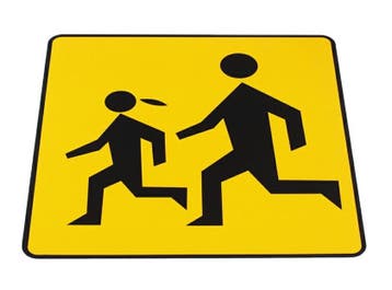 Waarschuwingsbord Overstekende Kinderen 300x300 Mm - Magneti, Ophalen of Verzenden, Nieuw, Universele onderdelen