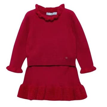 Abel & Lula Tricot skirt set rood - 86 (12-18 maanden), Ophalen of Verzenden, Nieuw
