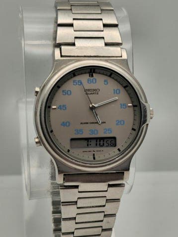 Seiko - Blue Arabic Numerals - Ana-Digi - Zonder
