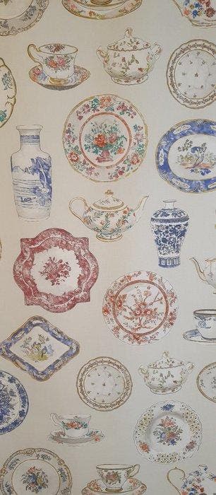 100% katoen Stof Exclusive selectie Pottery dream -, Antiek en Kunst