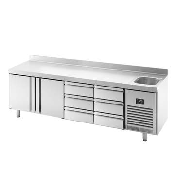 GGM Gastro | Koelwerkbank PREMIUM PLUS - 2452x600mm - 510 |, Verzenden, Nieuw in verpakking, RVS Meubilair