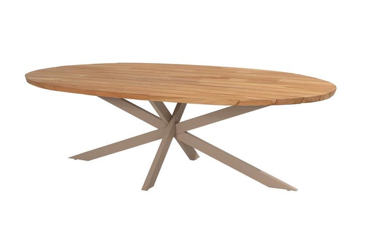 Taste Prado ovale tuintafel 240x115 cm - teak/latte, Tuin en Terras, Tuintafels, Nieuw, Hout, Rond, Verzenden