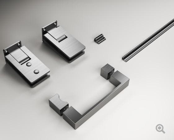 Montageset Profielloze Douchedeur – Brede Scharnieren &, Doe-het-zelf en Verbouw, Sanitair, Bad, Nieuw, Glas, Ophalen of Verzenden