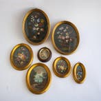 Lijst (7)- ovale handgeschilderde muurgalerij - Hout,