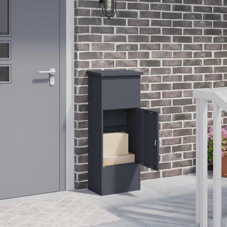 vidaXL Pakket inwerp box met slot Antraciet 44,5 x 29 x, Tuin en Terras, Brievenbussen, Nieuw, Verzenden