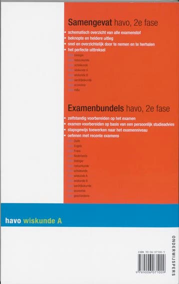 Samengevat havo fase 2 Wiskunde A 9789006071009 F.C. Luijbe, Verzenden, Gelezen, F.C. Luijbe