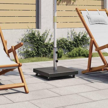 vidaXL Parasolvoet vierkant 30 kg graniet zwart, Tuin en Terras, Verzenden, Nieuw, Minder dan 1 meter, Parasolvoet