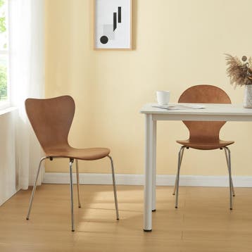 Eetkamerstoel Essunga 80x48x45,5 cm set van 4 walnootkleurig, Huis en Inrichting, Verzenden, Nieuw