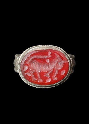 Islamitische Ottomaanse/Bedoeïense stijl Zilvermetaal Ring, Antiek en Kunst