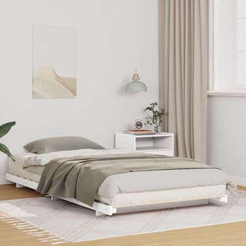 vidaXL Bedframe Wit 80 x 220 cm Massief grenenhout, Verzenden, Nieuw, Wit, Hout