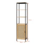 Badkamerkast Tervola kolomkast 172x40x35 cm zwart naturel ro, Huis en Inrichting, Badkamer | Badkamermeubels, Verzenden, Nieuw