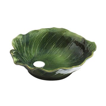 Waskom Best Design Flower 40 cm Keramiek Glanzend Groen, Doe-het-zelf en Verbouw, Sanitair, Ophalen of Verzenden, Nieuw