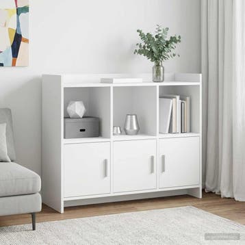 vidaXL Dressoir Wit 98,5 x 33 x 80 cm Bewerkt hout, Verzenden, Nieuw, Overige houtsoorten, Minder dan 50 cm