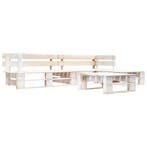 vidaXL 4-delige Loungeset pallet hout wit, Verzenden, Nieuw, 4 zitplaatsen, Loungeset