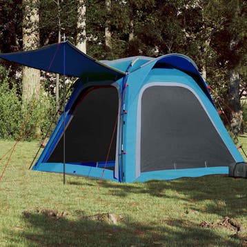 vidaXL Tent 4-persoons waterdicht snelontgrendeling blauw, Verzenden, Nieuw, Tot en met 2