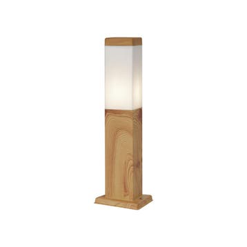 Moderne staande buitenlamp staal met hout print 45cm IP44 -, Tuin en Terras, Buitenverlichting, Verzenden, Nieuw, Aluminium
