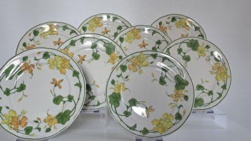 Villeroy & Boch - Ontbijtbord (8) - Geranium -, Antiek en Kunst