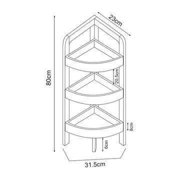 Hoekkast Tervola met 3 planken 80x23x31,5 cm zwart naturel e, Verzenden, Nieuw