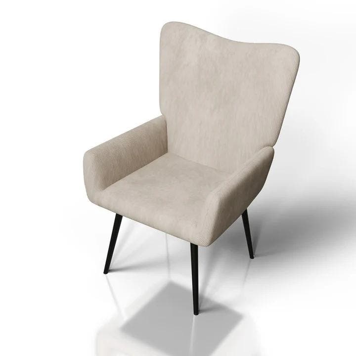 Oorfauteuil / Relaxfauteuil Odense - Beige - Corduroy Stof, Huis en Inrichting, Fauteuils, Nieuw, Verzenden