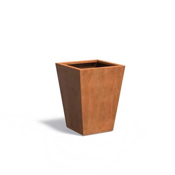 Cortenstaal plantenbak taps 60x60x80cm - Met bodem, Tuin en Terras, Bloembakken en Plantenbakken, Vierkant, Nieuw, Metaal, 60 tot 100 cm