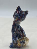Livio Campanella - Vaas - Muranoglas - Kat in Murrine-mix