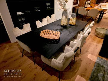 Eettafel Anouk (200x100) - Zwart teakhout, Huis en Inrichting, Nieuw