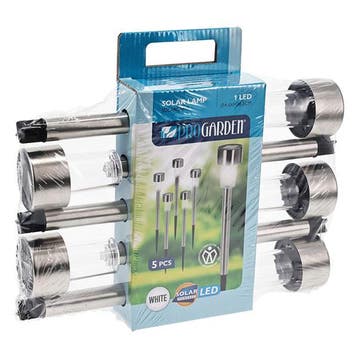 Solar prikspot | ProGarden | 18 cm | 5 stuks (RVS, Koel wit), Verzenden, Nieuw