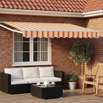 vidaXL Handbediende luifel met LEDs Multikleur 3,5 x 2,5 m, Verzenden, Nieuw