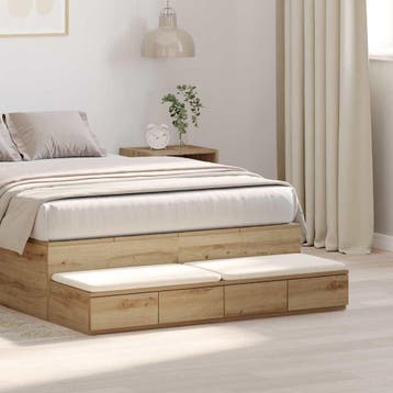 vidaXL Bedlades Artisan Eiken 120 x 36,5 x 16,5 cm Bewerkt, Verzenden, Nieuw, Hout, Minder dan 45 cm
