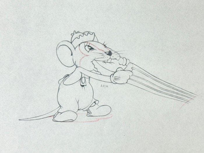 Walt Disney - Abner Countrymouse Animatietekening - The, Verzamelen, Disney