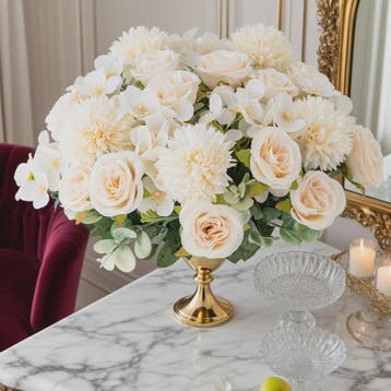 Kunstboeket Rozen & Chrysanten - Zijde Bloemen voor Bruiloft, Verzenden, Nieuw