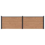 vidaXL Hekpaneel 2 pcs WPC en Aluminium Bruin, Verzenden, Nieuw