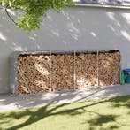 vidaXL Houthouder lichtgrijs 300x45x100 cm gegalvaniseerd, Verzenden, Nieuw