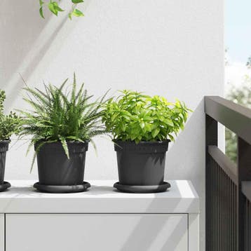 vidaXL Plantenpotten 6 st Zwart Kunststof, Kunststof, Minder dan 30 cm, Verzenden, Minder dan 60 cm