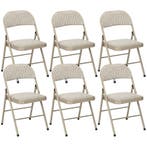 6-delige Set Klapstoelen, Draagbare Kantoorstoelen, Stalen P, Verzenden, Nieuw